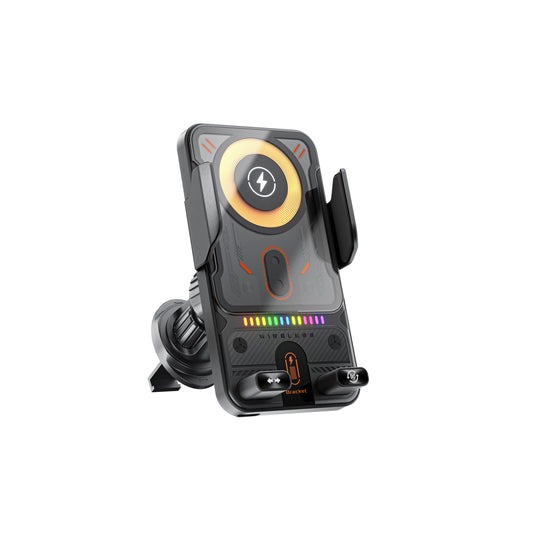 15W Wireless Charging Car Phone Holder: Electric Induction Opening/Closing, Horizontal & Vertical Rotation, Air Vent Mount – Multifunctional for Apple & Android Phones Electronic Smartphone Charger
