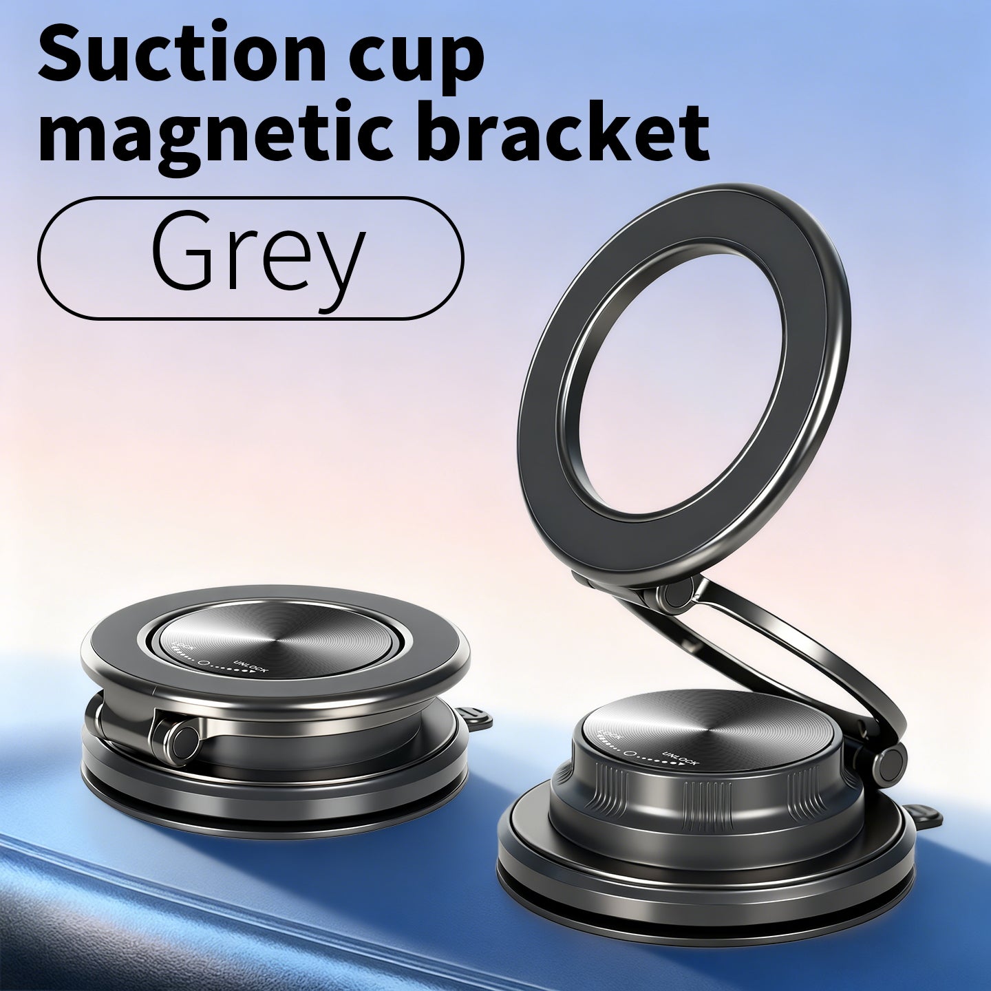 Zovonix Strong Magnetic Car Mobile Phone Holder Vacuum Suction Cup Foldable 360° Rotatable Navigation Stand Dashboard Windshield For All Smartphones