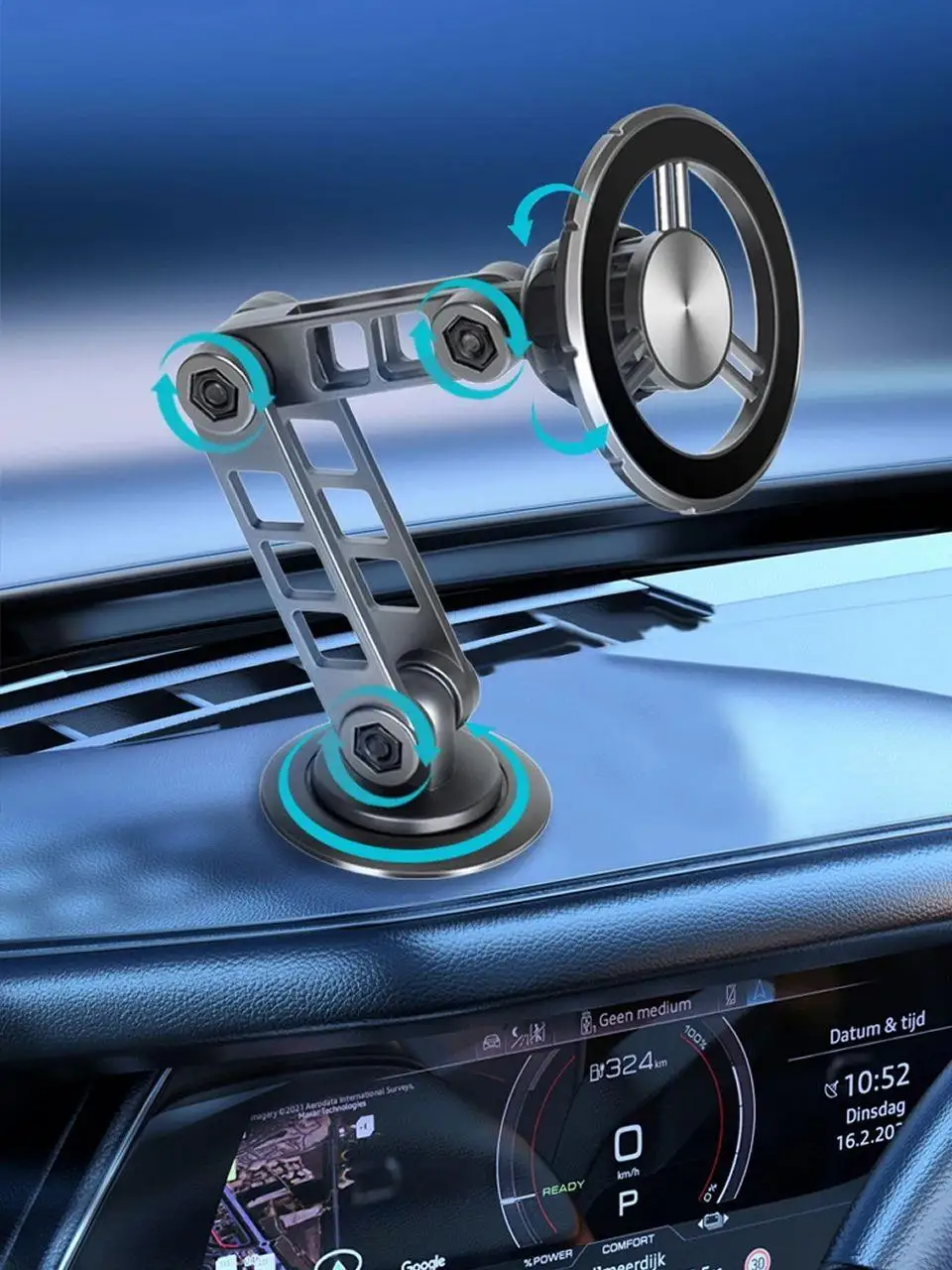ZOVONIX Metal long arm Magnetic Car Phone Holder 360 Rotating Dashboard Phone Stand Hands-Free Adjustable Foldable Car Phone Holder For Desk Hands-Free samsung s20 magnetic phone mount cell phone holder Universal