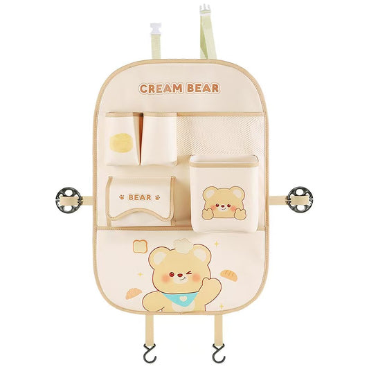 Car seat back storage bag cartoon car-mounted anti-kick pad car rear multifunctional storage storage bag