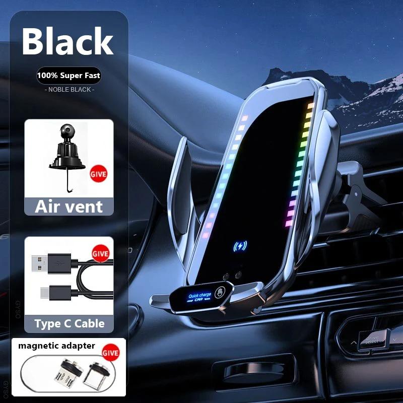 Multifunctional Car Phone Holder - Super Fast Charger, Type-C Charging, Ambient Light, Air Vent & Dashboard Mount, Accessories for Car, Multifunctional Charger,summervibes