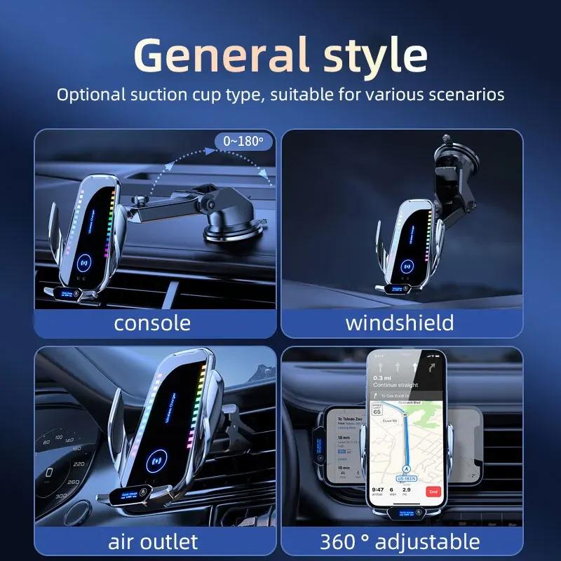Multifunctional Car Phone Holder - Super Fast Charger, Type-C Charging, Ambient Light, Air Vent & Dashboard Mount, Accessories for Car, Multifunctional Charger,summervibes