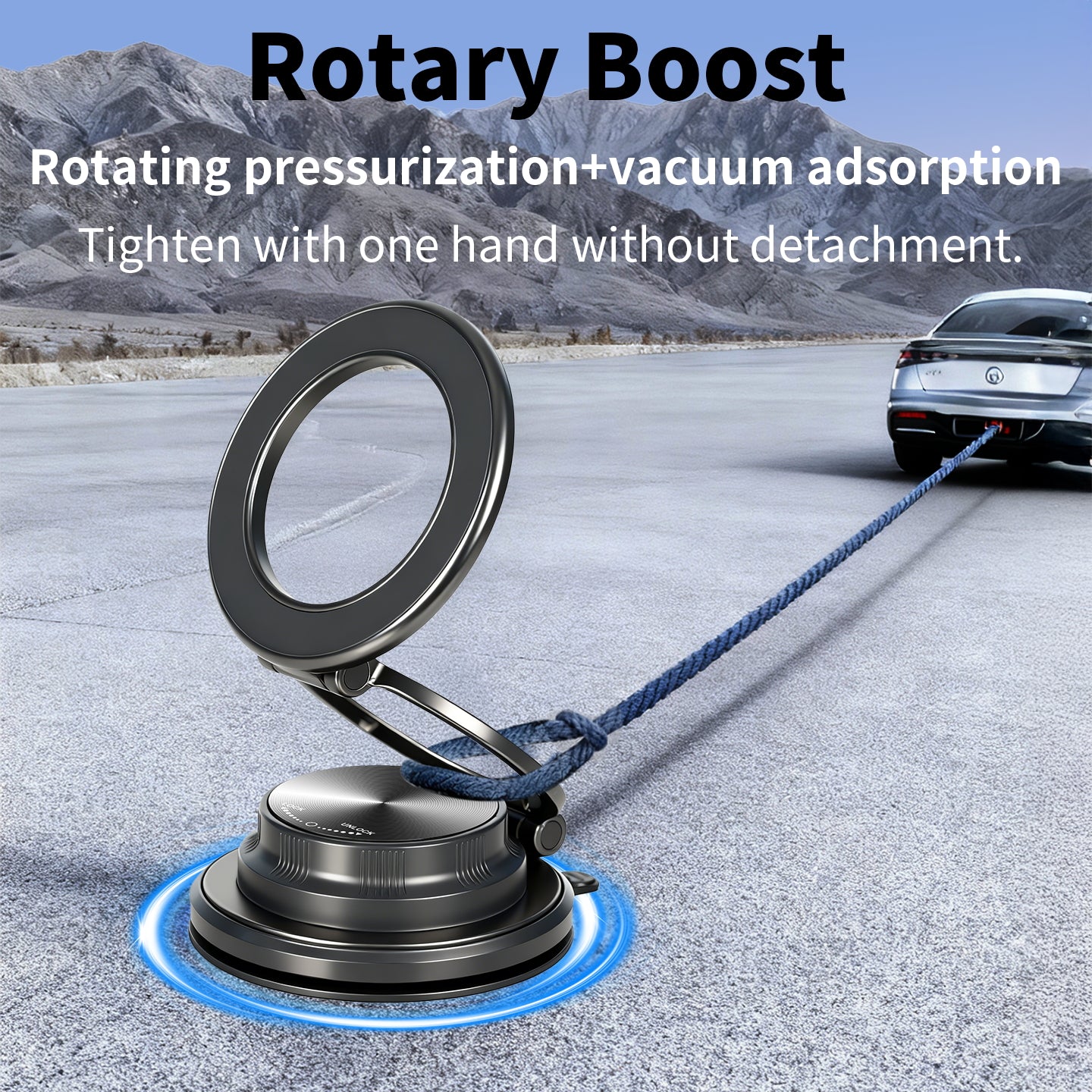 Zovonix Strong Magnetic Car Mobile Phone Holder Vacuum Suction Cup Foldable 360° Rotatable Navigation Stand Dashboard Windshield For All Smartphones
