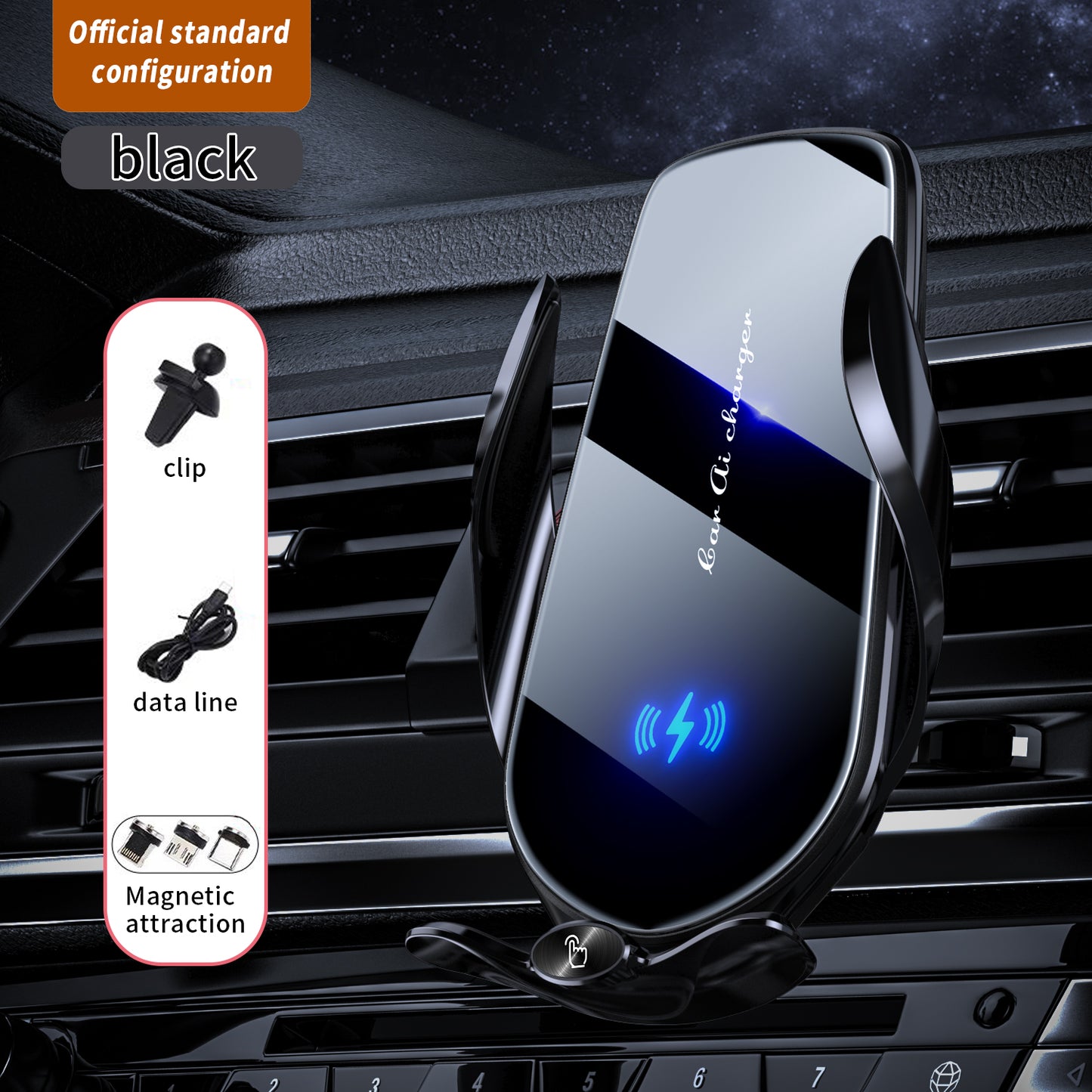 Car Wireless Charger Air Vent Car Phone Holder Mount 15W Fast Charging Station Car Bracket For iPhone17 16  15 14 13 12 Samsung motor