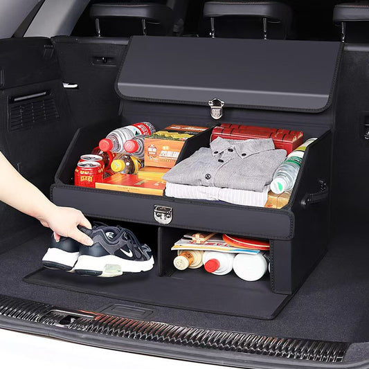 Leather folding storage box